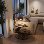 Rustic Beside Table With Tree Root Design And Hanging Lamp For Living Room - view 3 of 8
