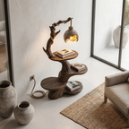 Nature Inspired Beside Table With Sculptural Tree Form And Ambient Lamp For Living Room - view 3 of 8