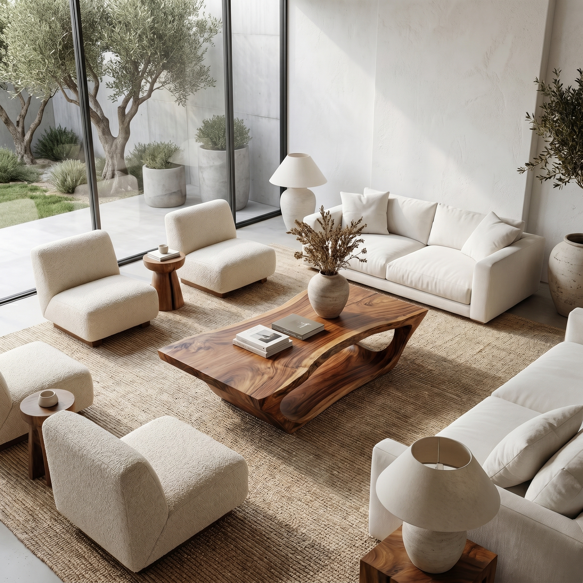 Wabi Sabi Coffee Table With Handcrafted Organic Wood Form For Living Room - view 2 of 8