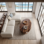 Organic Sculptural Coffee Table With Flowing Solid Wood Silhouette For Living Room - view 2 of 8