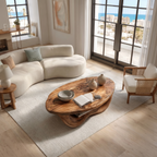 Modern Organic Coffee Table With Handcrafted Curved Wood Design For Living Room - view 2 of 8