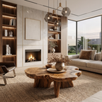 Organic Coffee Table Sculptural Wood Base For Living Room - view 3 of 8