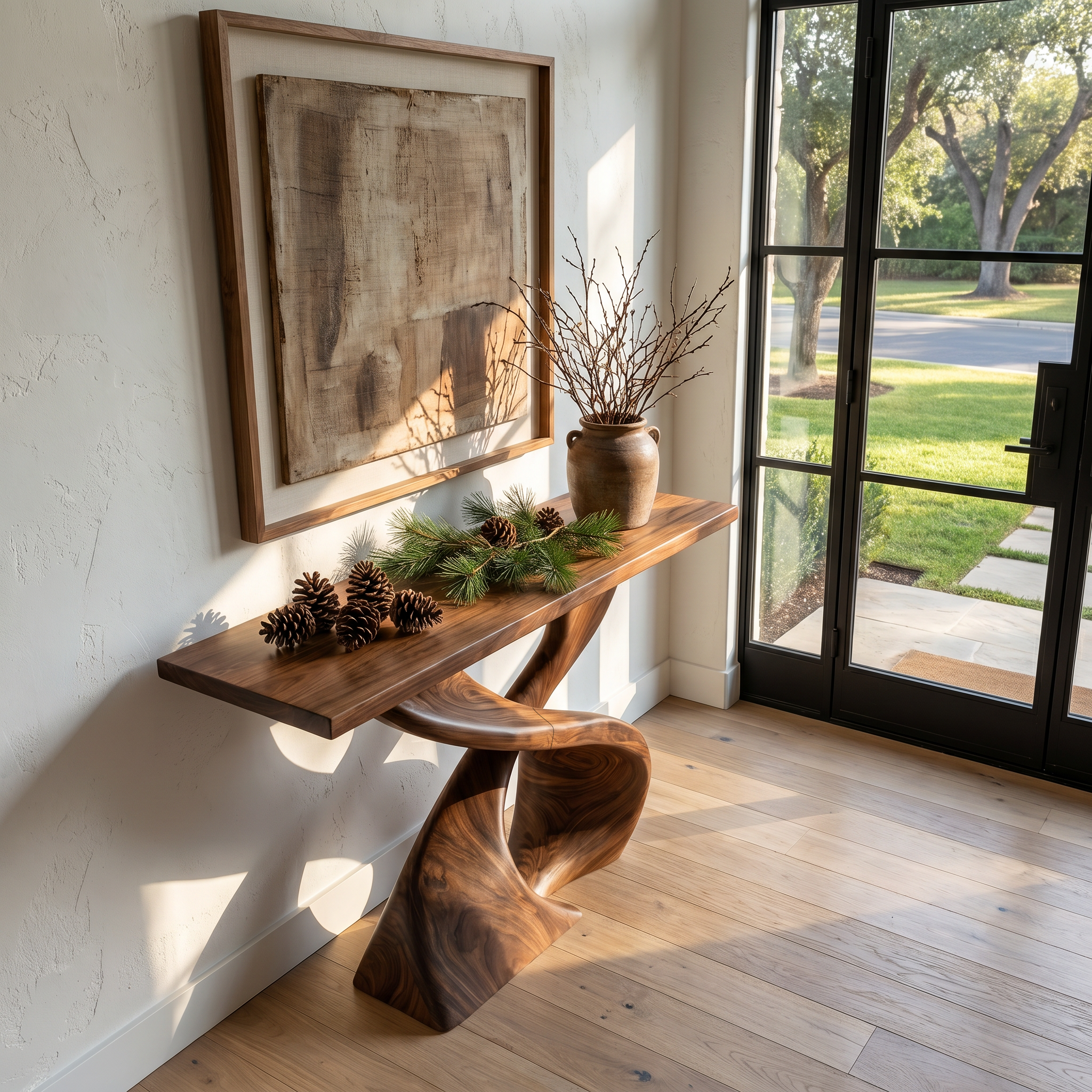 Sculptural Console Table With Twisted Tree Inspired Design For Hallway - view 2 of 8