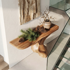 Modern Console Table With Statement Sculptural Base For Living Room - view 2 of 8