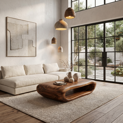 Organic Coffee Table With Open Storage For Living Room - view 3 of 8