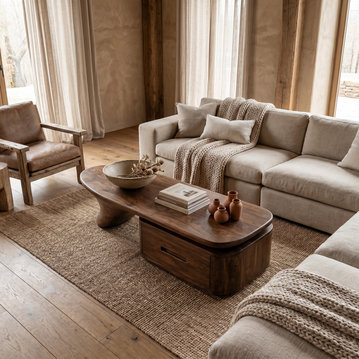 Modern Coffee Table With Built In Drawer Storage For Living Room - view 3 of 8