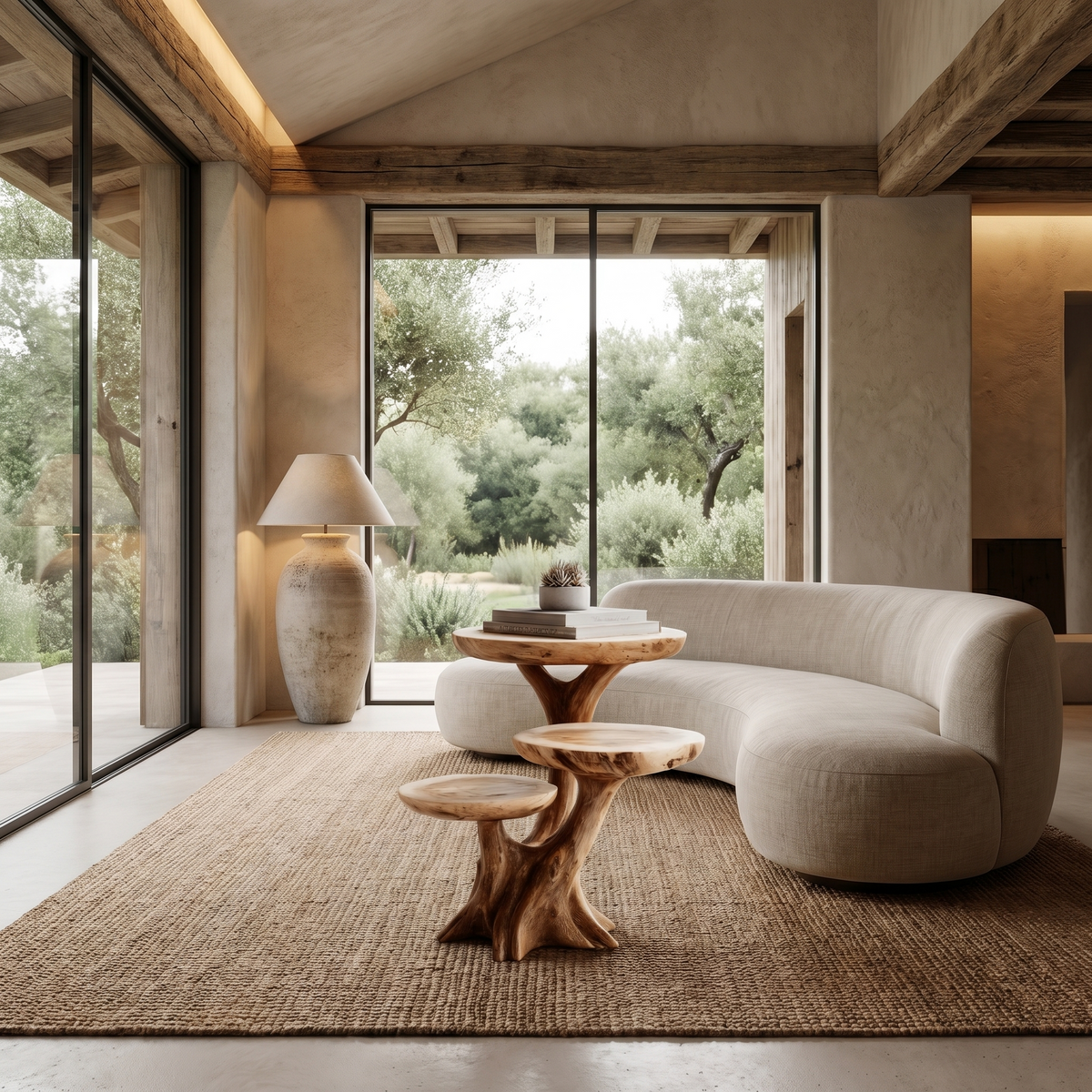 Rustic Tree Root Side Table With Sculptural Solid Wood Design For Living Room And Bedroom - view 3 of 8