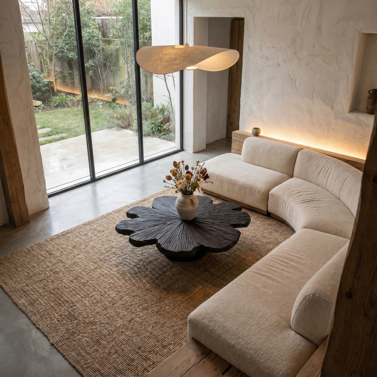Modern Coffee Table With Sculptural Petal Inspired Design For Living Room - view 7 of 8