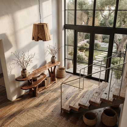 Organic Console Table With Sculptural Tree Root Base And Open Shelf Storage For Entryway And Living Room - view 3 of 8