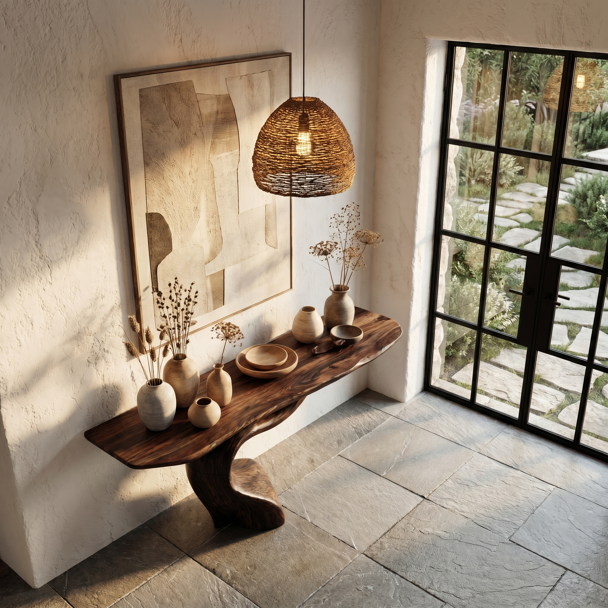 Organic Modern Console Table With Artistic Tree Root Base For Entryway - view 6 of 8