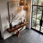 Rustic Live Edge Console Table With Sculptural Tree Branch Base For Entryway And Living Room - view 2 of 8