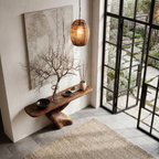 Organic Console Table With Sculptural Twisted Solid Wood Base For Entryway And Living Room - view 3 of 8