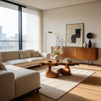 Organic Live Edge Natural Wood Coffee Table with Flowing Sculptural Base - view 5 of 7