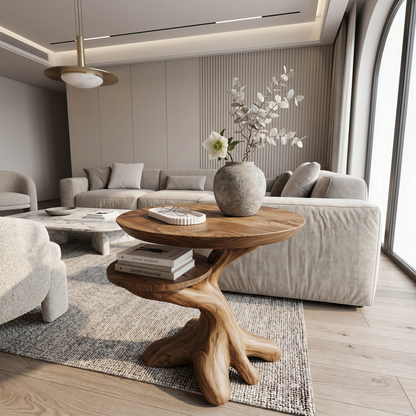Modern Side Table With Organic Tree Root Silhouette For Living Room And Bedroom - view 2 of 8