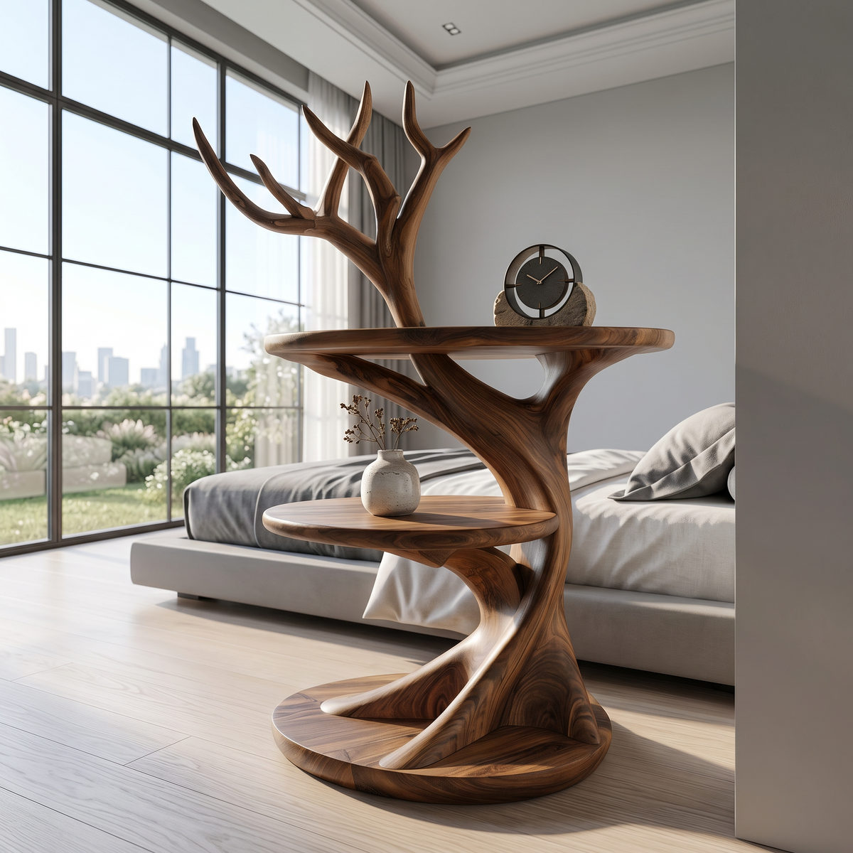 Organic Bedside Table With Sculptural Tree Branch Form For Bedroom And Reading Nook - view 3 of 8