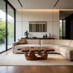 Sculptural Live Edge Natural Wood Coffee Table with Multi-Form Base - view 4 of 7