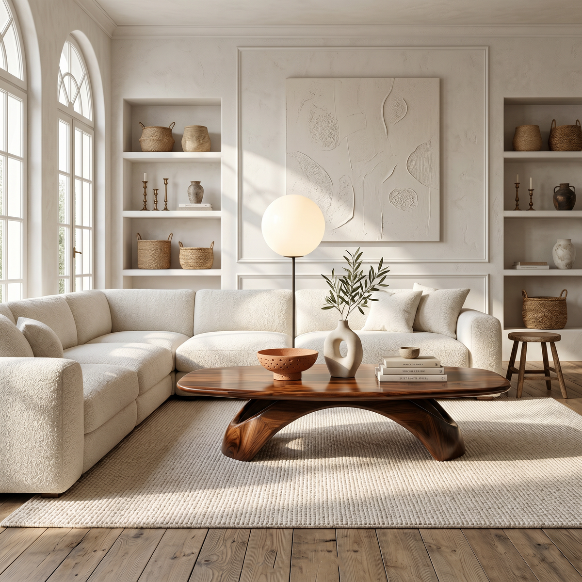 Rustic Coffee Table With Sculptural Wooden Base For Living Room - view 3 of 8