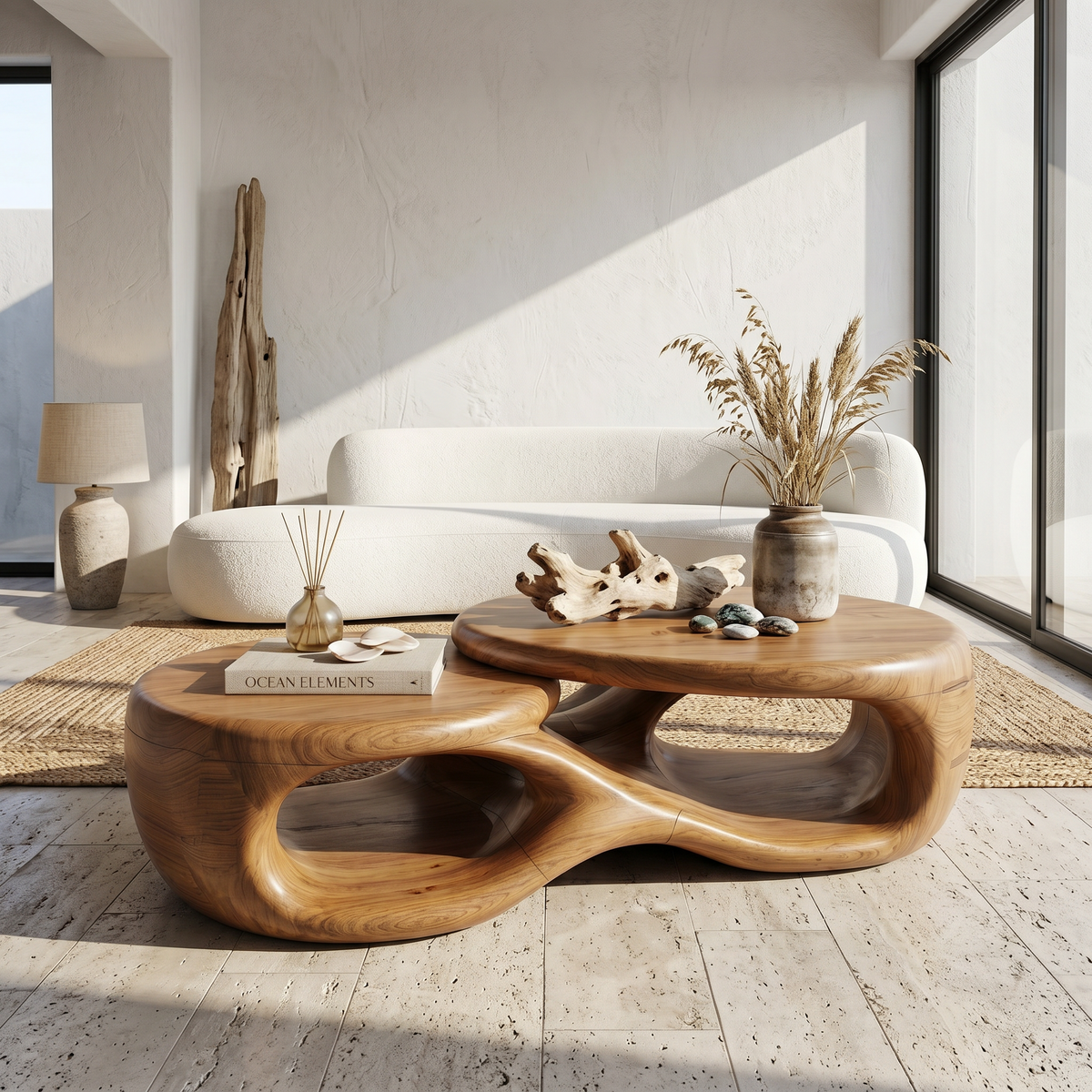 Organic Coffee Table With Sculptural Open Form Design For Living Room - view 3 of 8