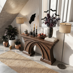 Rustic Console Table Handcrafted Flowing Sculptural Design For Living Room Entryway - view 3 of 8