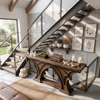 Rustic Console Table Handcrafted Live Edge Design For Hallway - view 2 of 8