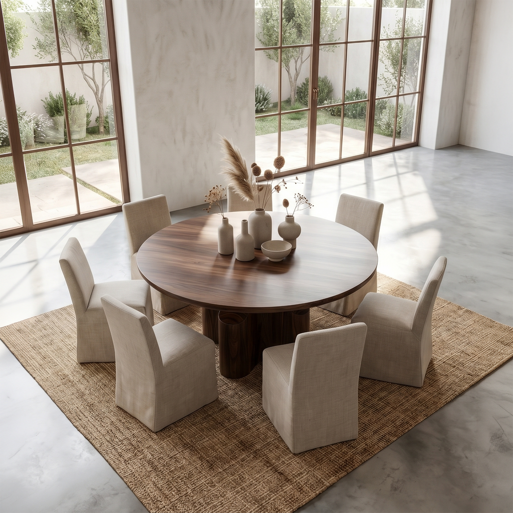 Contemporary Foyer Table With Sculptural Solid Wood Pedestal Base For Entryway And Hallway - view 2 of 8