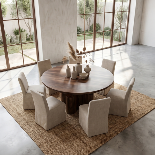 Contemporary Foyer Table With Sculptural Solid Wood Pedestal Base For Entryway And Hallway - view 2 of 8