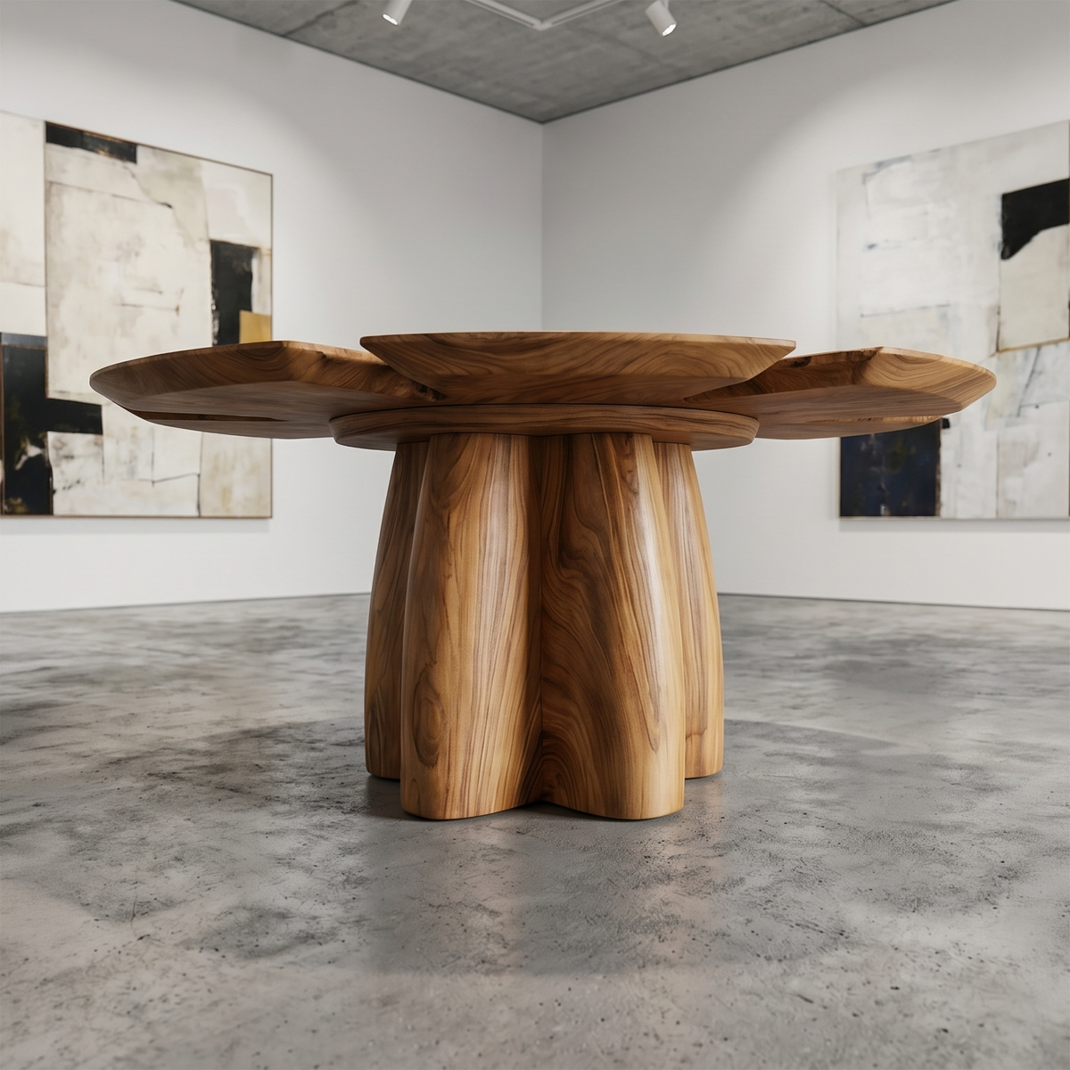 Modern Foyer Table With Sculptural Solid Wood Pedestal Base For Entryway And Hallway - view 3 of 8
