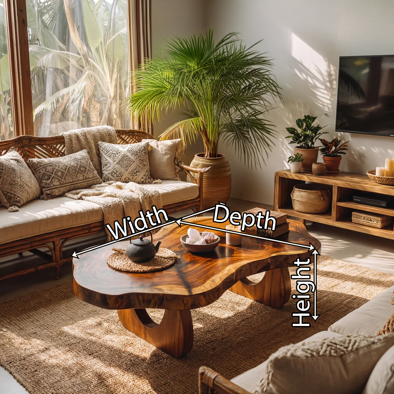 Organic Live Edge Coffee Table with Sculptural Loop Base - view 7 of 7