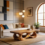Organic Sculptural Natural Wood Coffee Table with Carved Base - view 2 of 7