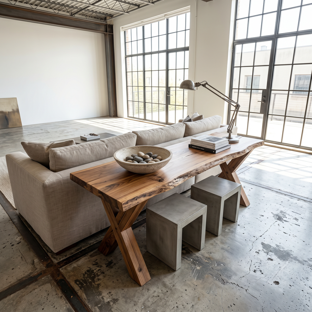 Rustic Console Table Farmhouse Sofa - view 2 of 8