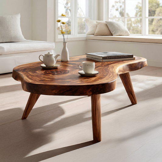 Organic Freeform Coffee Table with Sculpted Tapered Legs - view 1 of 7