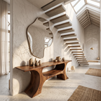 Modern Console Table With Soft Geometric Form For Living Room - view 3 of 8