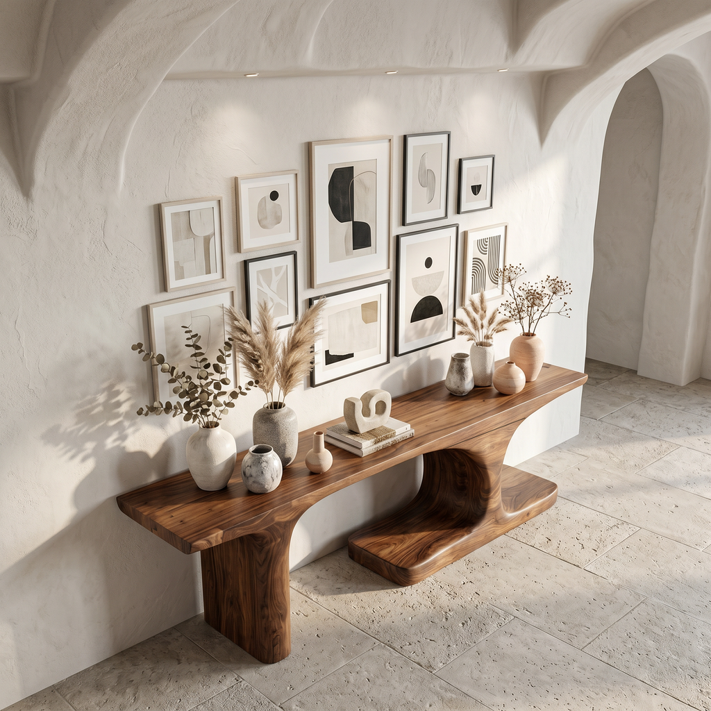 Organic Console Table With Sculptural Arched Form For Entryway - view 3 of 8