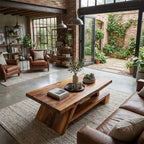Angled Solid Wood Coffee Table With Open Shelf - view 6 of 8