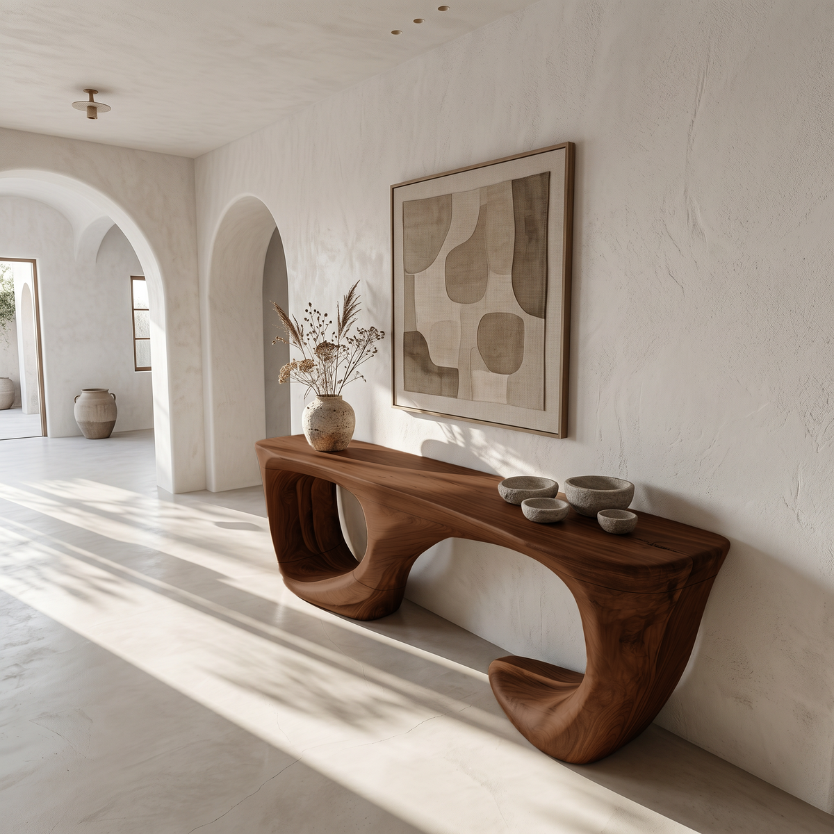 Contemporary Console Table With Curved Open Structure For Living Room - view 2 of 8