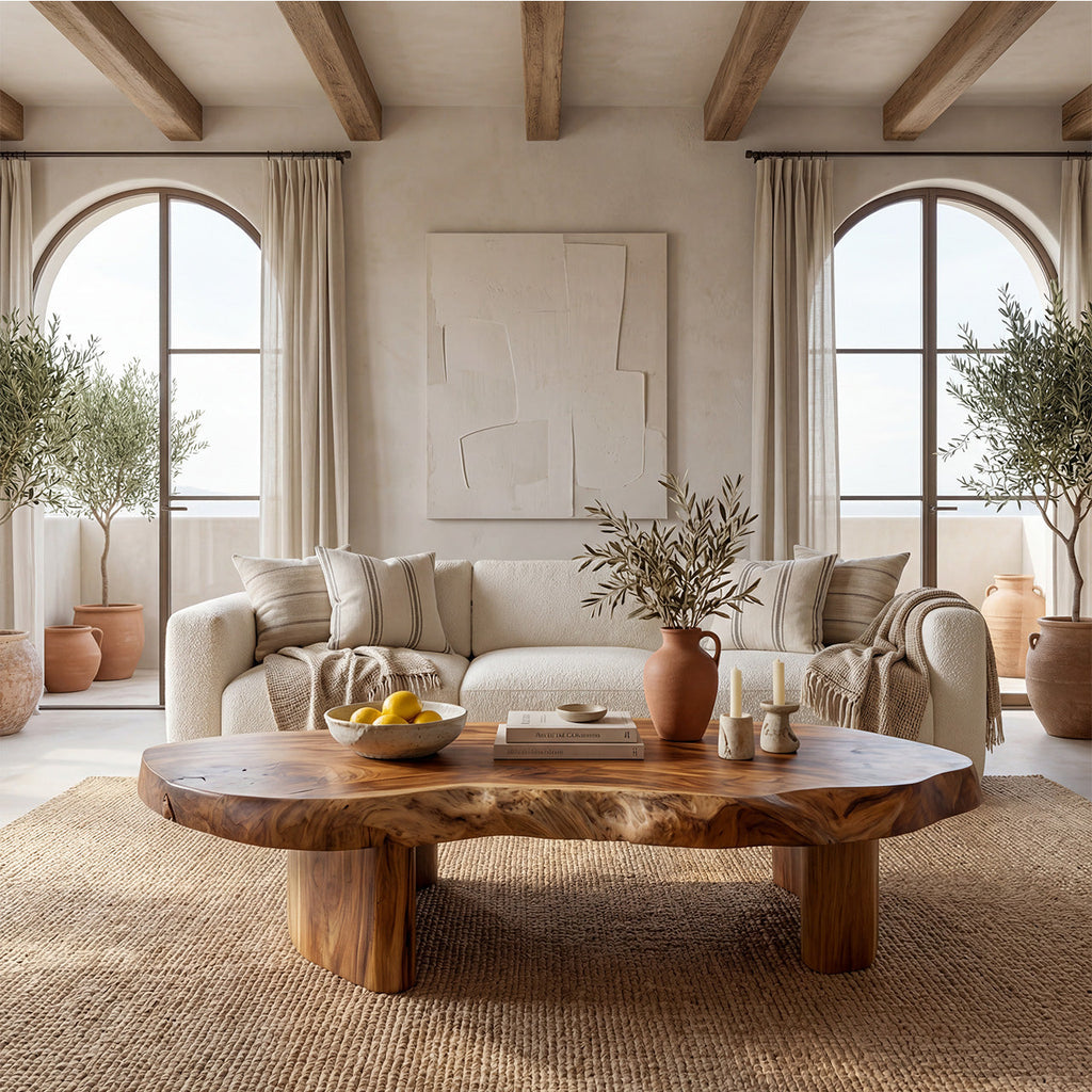 Organic Freeform Live Edge Coffee Table With Sculptural Base - view 5 of 8