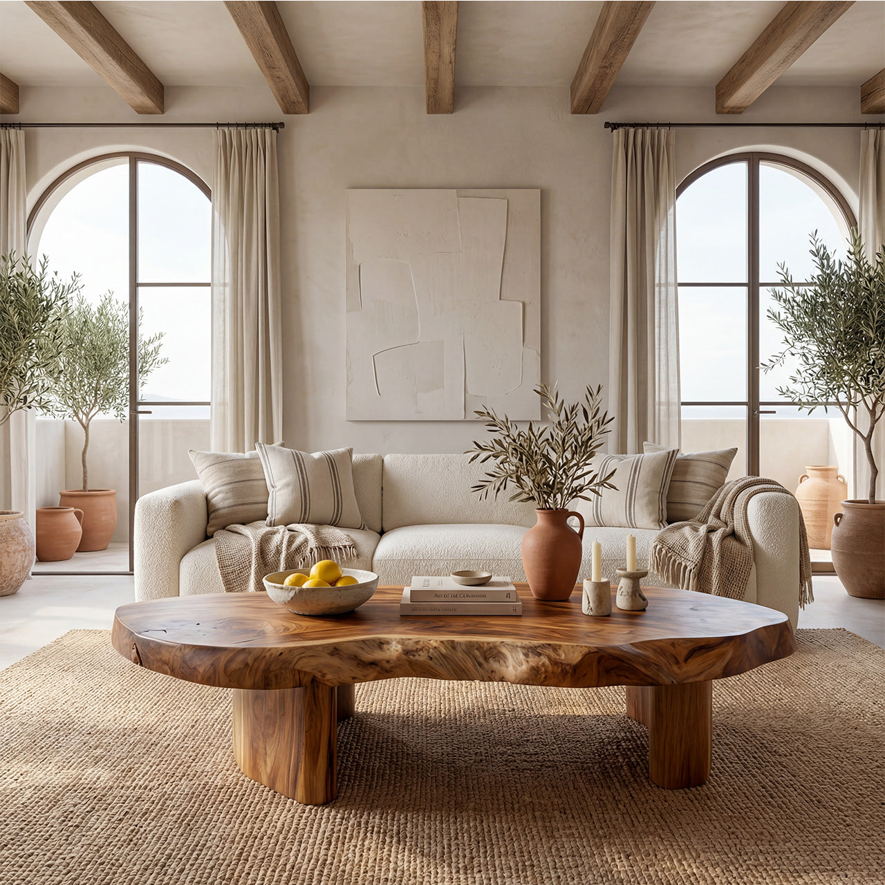 Organic Freeform Live Edge Coffee Table With Sculptural Base - view 5 of 8