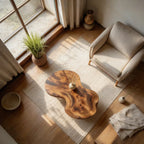 Freeform Natural Wood Coffee Table with Smooth Contoured Edge - view 6 of 7