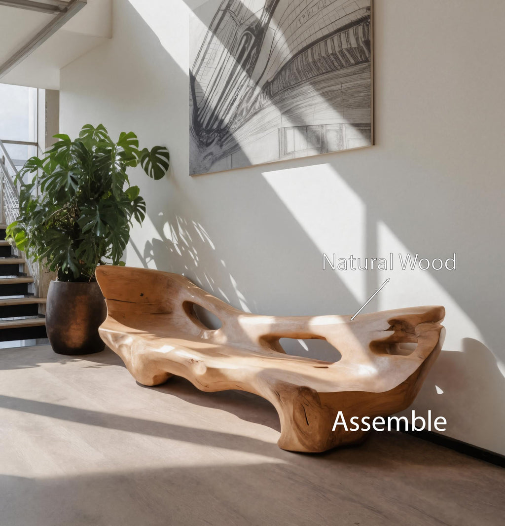Modern Sculpted Bench For Living Room Or Entryway - view 5 of 7