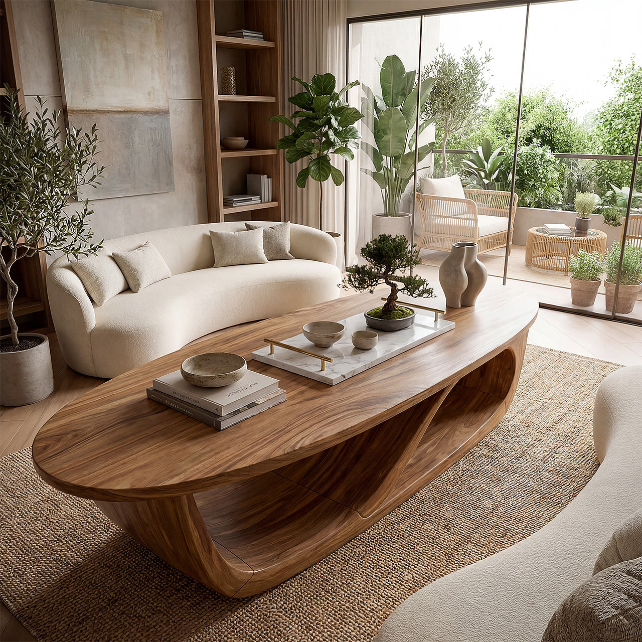 Sculptural Wave Coffee Table With Organic Modern Form - view 6 of 8