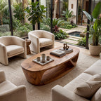 Sculptural Oval Coffee Table With Open Shelf Base - view 6 of 8