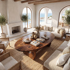 Sculptural Oval Coffee Table With Architectural Open Base - view 6 of 8