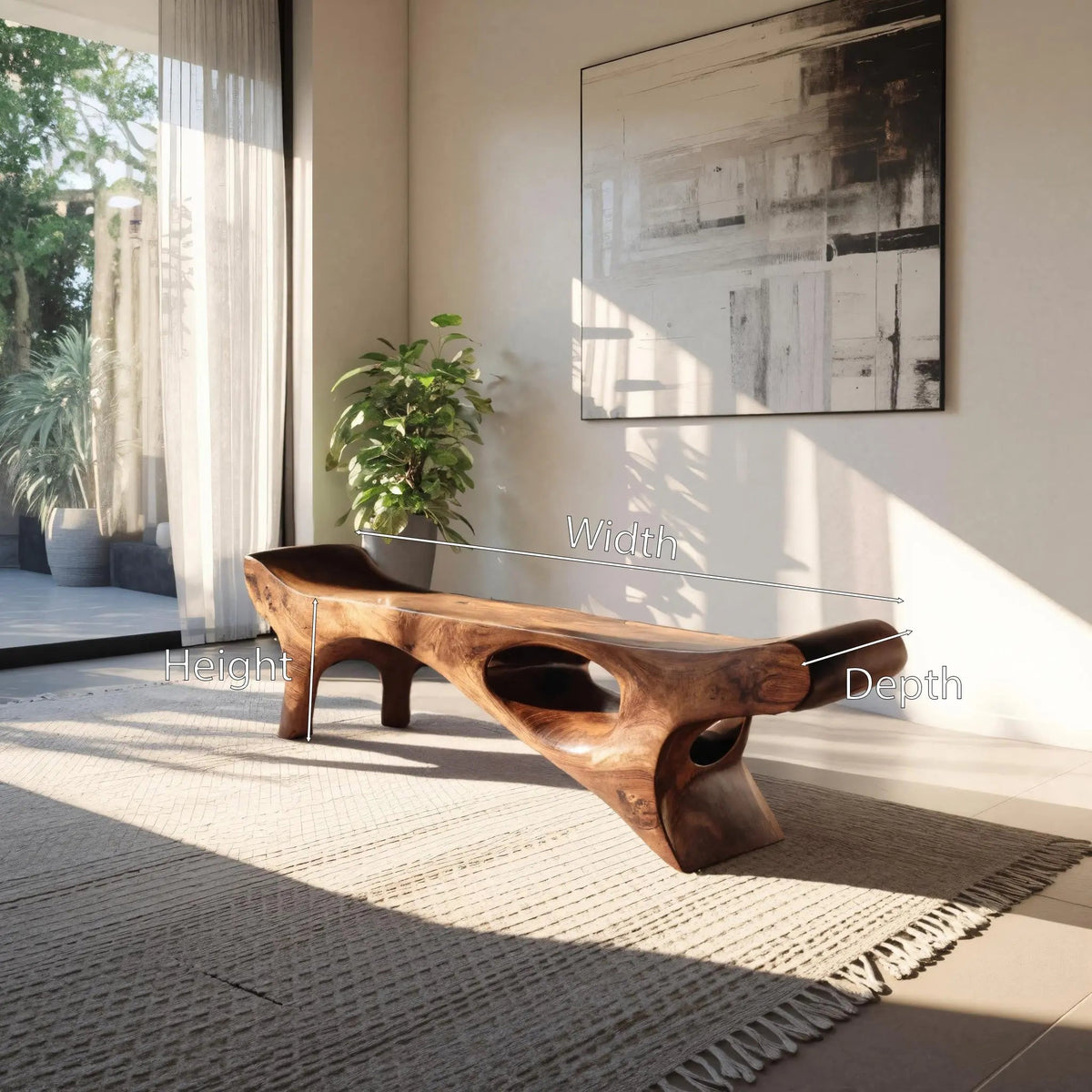 Artistic Bench For Living Room Or Entryway - view 7 of 8