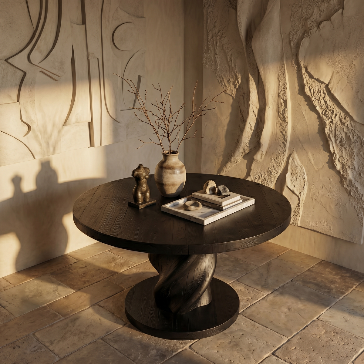 Modern Luxury Statement Round Entry Table For Entryway And Lobby - view 2 of 8