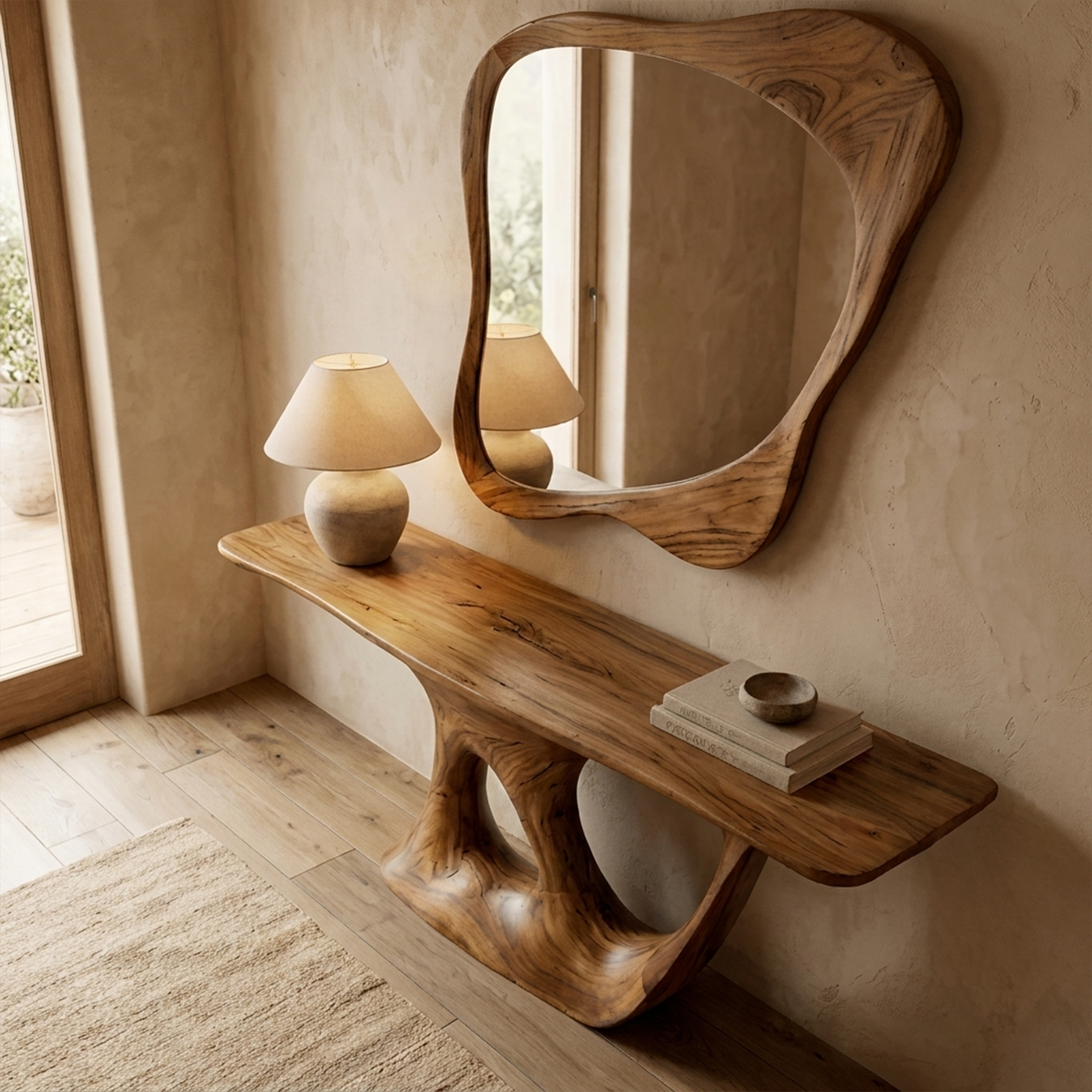 Rustic Solid Wood Console Table Living Room - view 3 of 8
