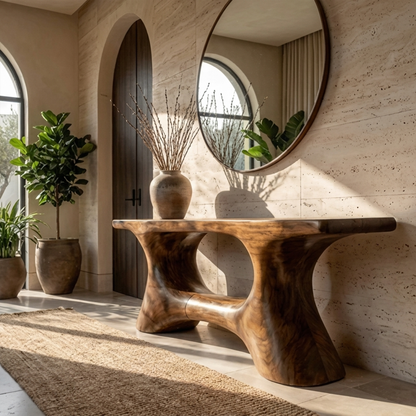 Contemporary Organic Void Base Console Table Entryway Hallway Living Room - view 3 of 8