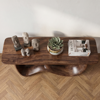 Minimalist Console Table With Flowing Loop Wood Base For Entryway - view 2 of 8