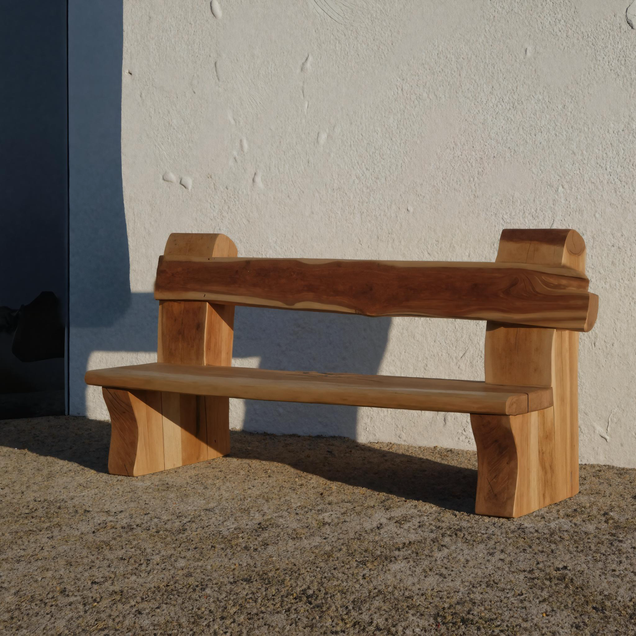 Rustic Live Edge Bench With Natural Finish For Yard Or Porch - view 1 of 7