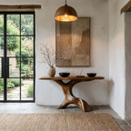 Rustic Console Table With Handcrafted Tree Root Base For Entryway And Living Room - view 7 of 8