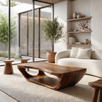 Wabi Sabi Coffee Table With Handcrafted Organic Wood Form For Living Room - view 3 of 8